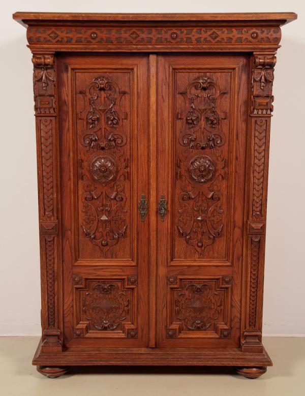 Gründerzeit Vertiko aus Eiche-1