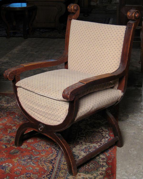 Gründerzeit Scherensessel aus Eiche 1