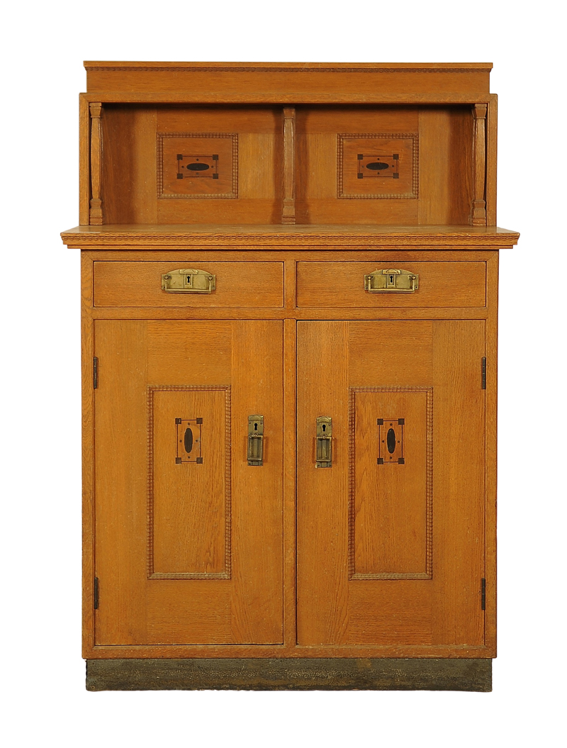 Berliner Jugendstil Vertiko aus Eiche 01