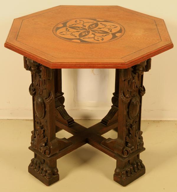 Neorenaissance Tisch mit Einlegearbeiten-1