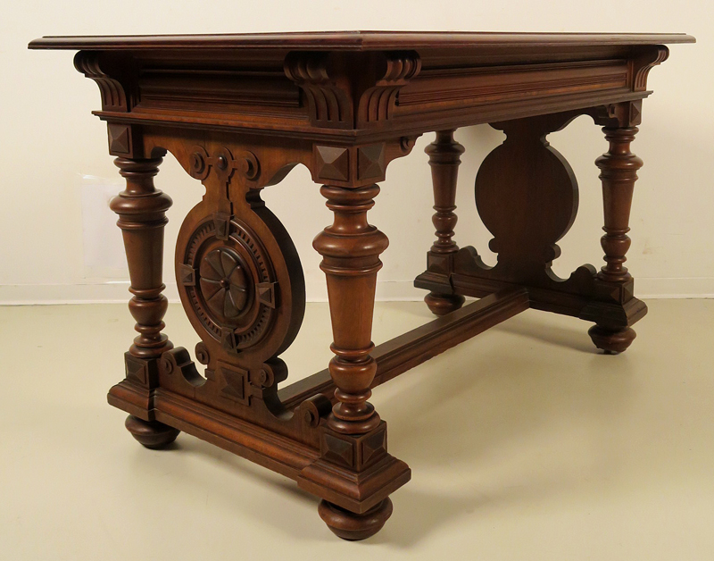 Gründerzeit Esstisch mit gedrechselten Säulen 1