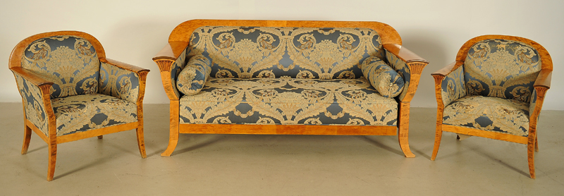 Original Biedermeier Salonsitzgruppe aus Birkenholz 01