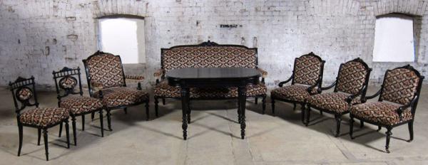 Anmutige 8-teilige Gründerzeit Sitzgruppe 1