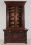 Gründerzeit Aufsatzvitrine mit schönen Beschlägen 1