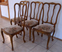 Vier Chippendale Stühle mit geschwungenen Beinen 03