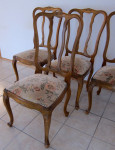 Vier Chippendale Stühle mit geschwungenen Beinen 04