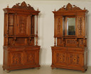 Zwei Gründerzeit Buffets mit gedrechselten Säulen 01