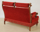 Vierteilige Gründerzeit Sitzgruppe mit roten Bezügen 05